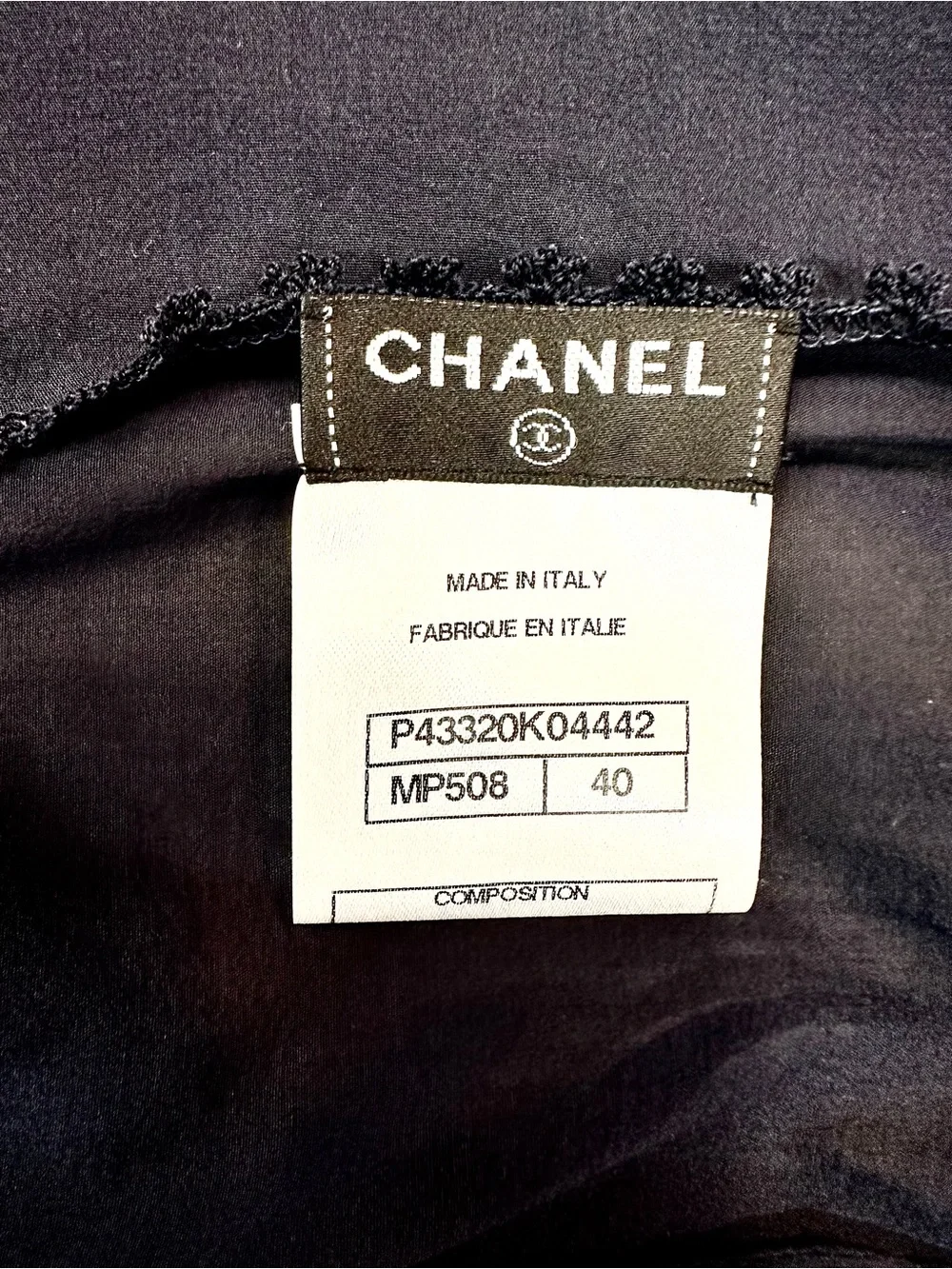 CHANEL Navy Sheer Slip Dress with Delicate Trim